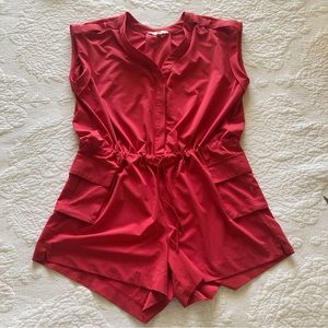 Athleta Sutton Hibiscus Red Romper